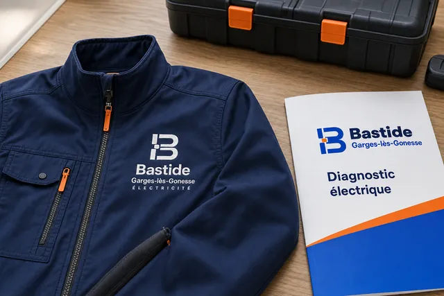 Veste de travail et brochure « Diagnostic électrique » Bastide Garges-lès-Gonesse